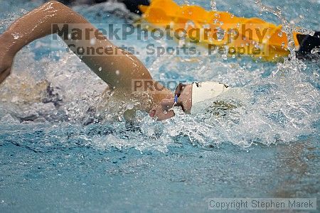 Vesna Stojanovska placed 5th in the women's 500 yd freestyle against UVA

Filename: crw_3769_std.jpg
Aperture: f/2.8
Shutter Speed: 1/500
Body: Canon EOS DIGITAL REBEL
Lens: Canon EF 80-200mm f/2.8 L