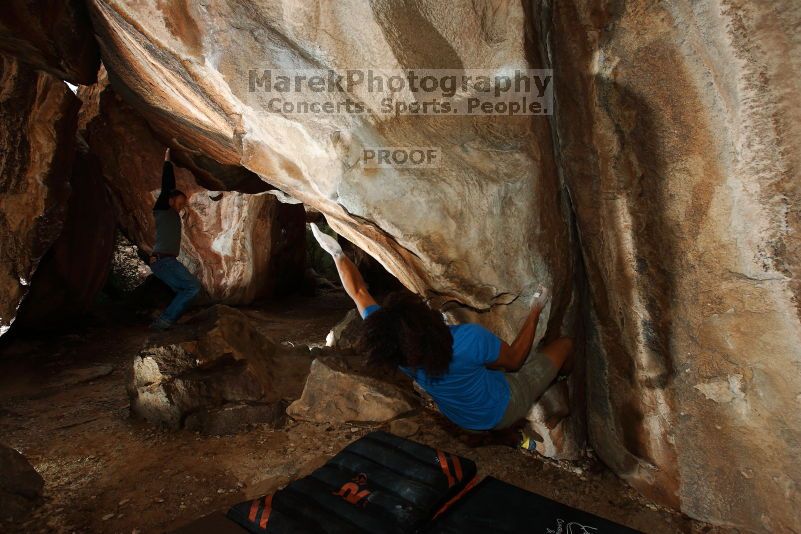 Bouldering in Hueco Tanks on 10/19/2018 with Blue Lizard Climbing and Yoga

Filename: SRM_20181019_1641180.jpg
Aperture: f/5.6
Shutter Speed: 1/250
Body: Canon EOS-1D Mark II
Lens: Canon EF 16-35mm f/2.8 L