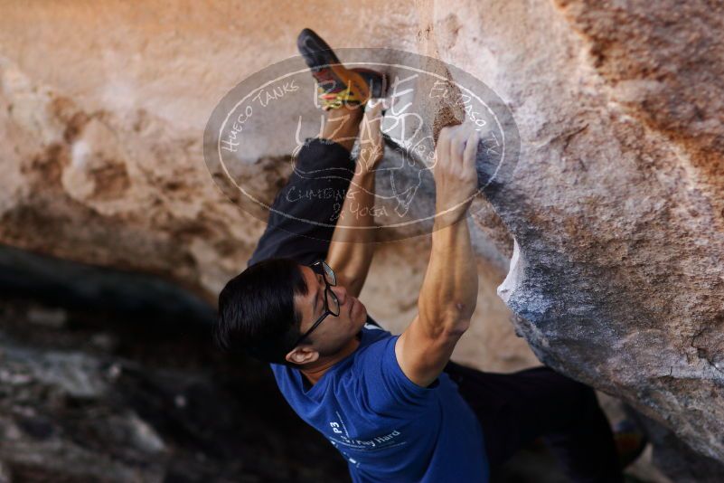 Bouldering in Hueco Tanks on 11/02/2018 with Blue Lizard Climbing and Yoga

Filename: SRM_20181102_1201430.jpg
Aperture: f/2.0
Shutter Speed: 1/320
Body: Canon EOS-1D Mark II
Lens: Canon EF 85mm f/1.2 L II