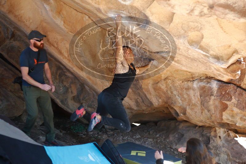 Bouldering in Hueco Tanks on 11/03/2018 with Blue Lizard Climbing and Yoga

Filename: SRM_20181103_1214390.jpg
Aperture: f/2.0
Shutter Speed: 1/1600
Body: Canon EOS-1D Mark II
Lens: Canon EF 50mm f/1.8 II