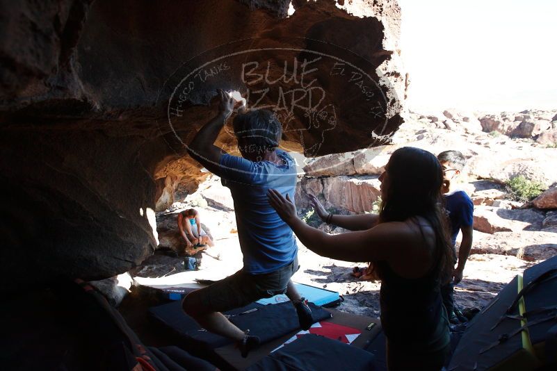 Bouldering in Hueco Tanks on 11/03/2018 with Blue Lizard Climbing and Yoga

Filename: SRM_20181103_1514310.jpg
Aperture: f/4.0
Shutter Speed: 1/1250
Body: Canon EOS-1D Mark II
Lens: Canon EF 16-35mm f/2.8 L