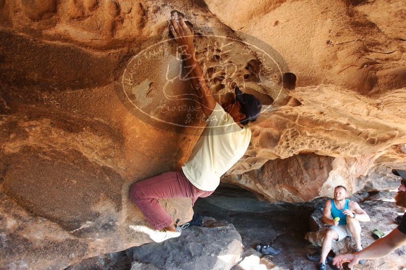 Bouldering in Hueco Tanks on 11/03/2018 with Blue Lizard Climbing and Yoga

Filename: SRM_20181103_1532351.jpg
Aperture: f/4.0
Shutter Speed: 1/320
Body: Canon EOS-1D Mark II
Lens: Canon EF 16-35mm f/2.8 L