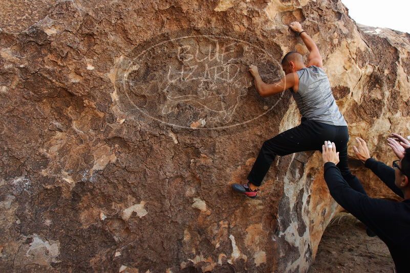 Bouldering in Hueco Tanks on 11/04/2018 with Blue Lizard Climbing and Yoga

Filename: SRM_20181104_1031051.jpg
Aperture: f/5.0
Shutter Speed: 1/250
Body: Canon EOS-1D Mark II
Lens: Canon EF 16-35mm f/2.8 L