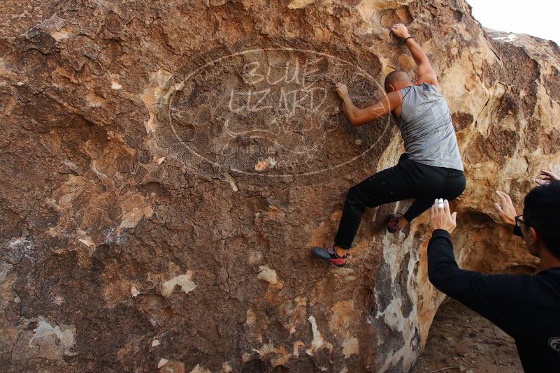 Bouldering in Hueco Tanks on 11/04/2018 with Blue Lizard Climbing and Yoga

Filename: SRM_20181104_1031060.jpg
Aperture: f/5.0
Shutter Speed: 1/320
Body: Canon EOS-1D Mark II
Lens: Canon EF 16-35mm f/2.8 L