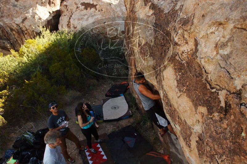 Bouldering in Hueco Tanks on 11/04/2018 with Blue Lizard Climbing and Yoga

Filename: SRM_20181104_1041460.jpg
Aperture: f/5.6
Shutter Speed: 1/400
Body: Canon EOS-1D Mark II
Lens: Canon EF 16-35mm f/2.8 L