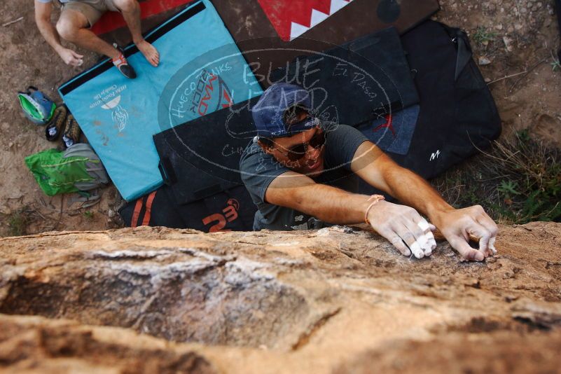 Bouldering in Hueco Tanks on 11/04/2018 with Blue Lizard Climbing and Yoga

Filename: SRM_20181104_1049470.jpg
Aperture: f/5.6
Shutter Speed: 1/250
Body: Canon EOS-1D Mark II
Lens: Canon EF 16-35mm f/2.8 L