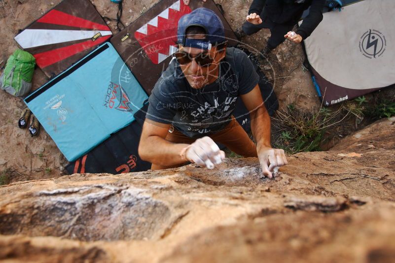 Bouldering in Hueco Tanks on 11/04/2018 with Blue Lizard Climbing and Yoga

Filename: SRM_20181104_1100210.jpg
Aperture: f/4.0
Shutter Speed: 1/250
Body: Canon EOS-1D Mark II
Lens: Canon EF 16-35mm f/2.8 L