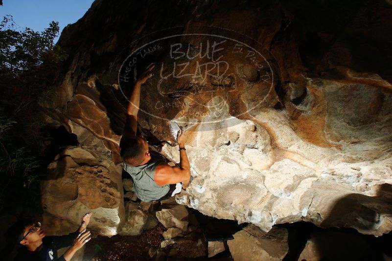 Bouldering in Hueco Tanks on 11/04/2018 with Blue Lizard Climbing and Yoga

Filename: SRM_20181104_1204220.jpg
Aperture: f/8.0
Shutter Speed: 1/250
Body: Canon EOS-1D Mark II
Lens: Canon EF 16-35mm f/2.8 L