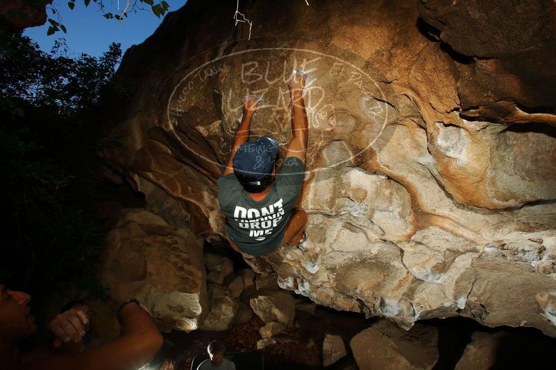 Bouldering in Hueco Tanks on 11/04/2018 with Blue Lizard Climbing and Yoga

Filename: SRM_20181104_1257270.jpg
Aperture: f/8.0
Shutter Speed: 1/250
Body: Canon EOS-1D Mark II
Lens: Canon EF 16-35mm f/2.8 L