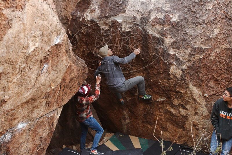 Bouldering in Hueco Tanks on 11/24/2018 with Blue Lizard Climbing and Yoga

Filename: SRM_20181124_1048170.jpg
Aperture: f/5.0
Shutter Speed: 1/250
Body: Canon EOS-1D Mark II
Lens: Canon EF 16-35mm f/2.8 L