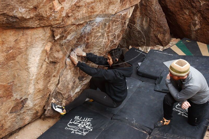 Bouldering in Hueco Tanks on 11/24/2018 with Blue Lizard Climbing and Yoga

Filename: SRM_20181124_1051520.jpg
Aperture: f/5.0
Shutter Speed: 1/250
Body: Canon EOS-1D Mark II
Lens: Canon EF 16-35mm f/2.8 L