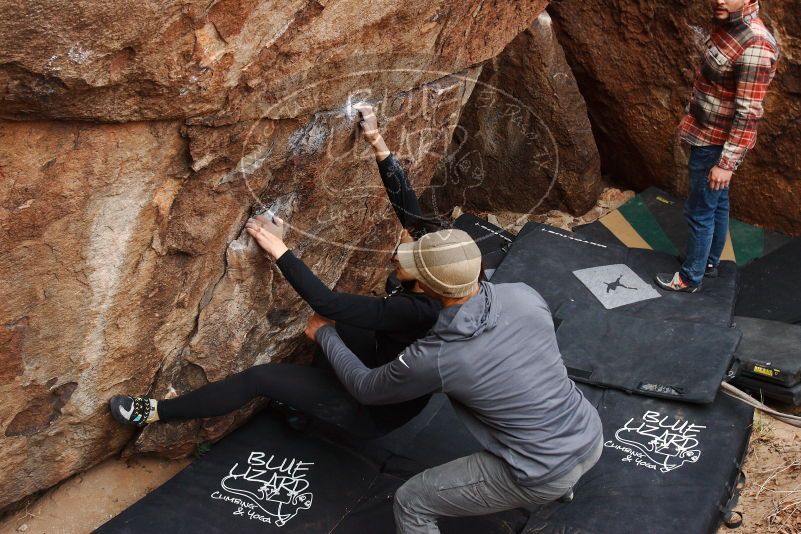 Bouldering in Hueco Tanks on 11/24/2018 with Blue Lizard Climbing and Yoga

Filename: SRM_20181124_1055150.jpg
Aperture: f/5.0
Shutter Speed: 1/250
Body: Canon EOS-1D Mark II
Lens: Canon EF 16-35mm f/2.8 L