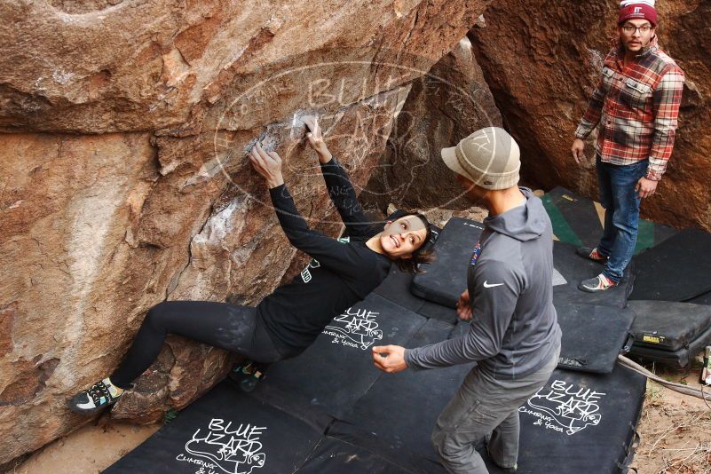 Bouldering in Hueco Tanks on 11/24/2018 with Blue Lizard Climbing and Yoga

Filename: SRM_20181124_1055190.jpg
Aperture: f/5.0
Shutter Speed: 1/250
Body: Canon EOS-1D Mark II
Lens: Canon EF 16-35mm f/2.8 L