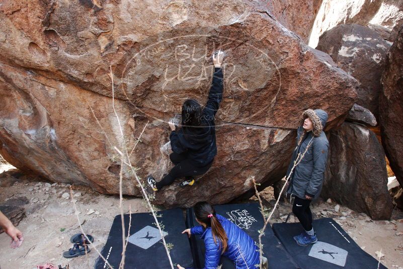 Bouldering in Hueco Tanks on 11/24/2018 with Blue Lizard Climbing and Yoga

Filename: SRM_20181124_1208500.jpg
Aperture: f/4.5
Shutter Speed: 1/250
Body: Canon EOS-1D Mark II
Lens: Canon EF 16-35mm f/2.8 L