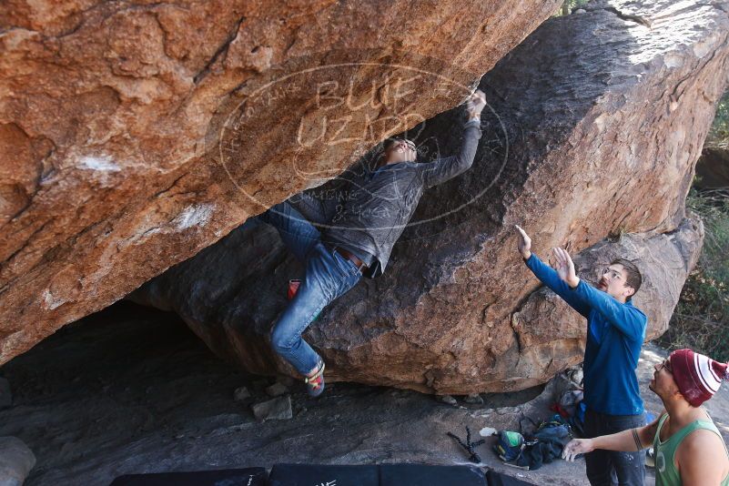 Bouldering in Hueco Tanks on 11/24/2018 with Blue Lizard Climbing and Yoga

Filename: SRM_20181124_1305110.jpg
Aperture: f/5.0
Shutter Speed: 1/250
Body: Canon EOS-1D Mark II
Lens: Canon EF 16-35mm f/2.8 L