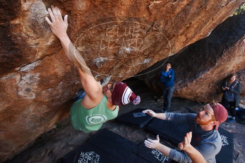 Bouldering in Hueco Tanks on 11/24/2018 with Blue Lizard Climbing and Yoga

Filename: SRM_20181124_1313202.jpg
Aperture: f/6.3
Shutter Speed: 1/250
Body: Canon EOS-1D Mark II
Lens: Canon EF 16-35mm f/2.8 L