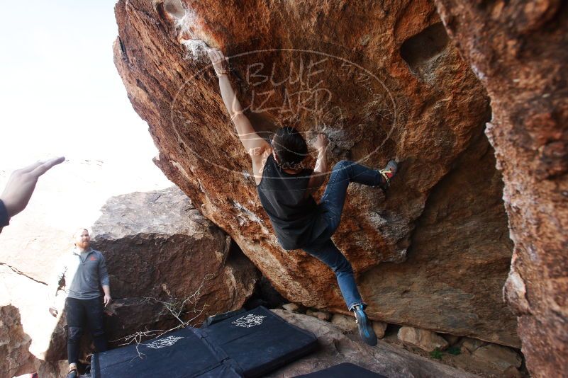 Bouldering in Hueco Tanks on 11/24/2018 with Blue Lizard Climbing and Yoga

Filename: SRM_20181124_1320530.jpg
Aperture: f/6.3
Shutter Speed: 1/250
Body: Canon EOS-1D Mark II
Lens: Canon EF 16-35mm f/2.8 L