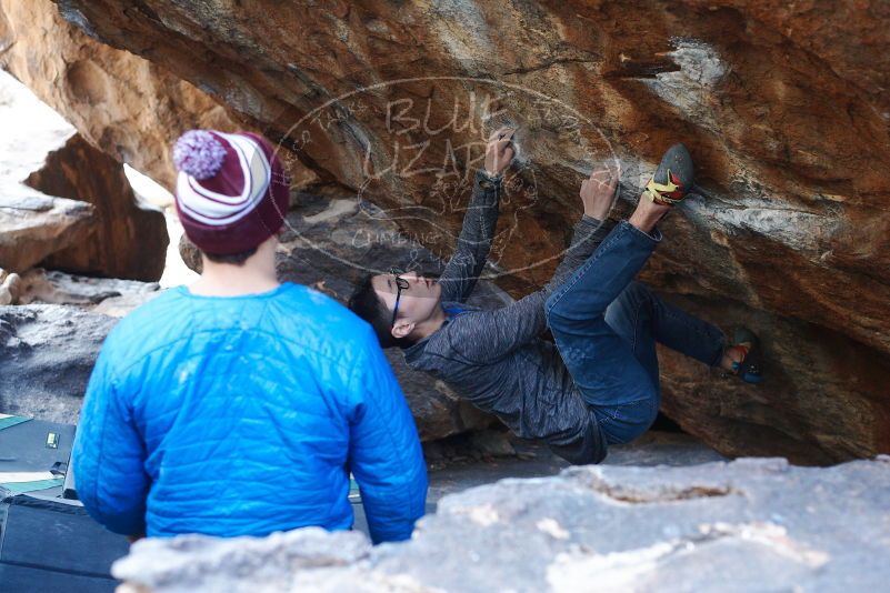 Bouldering in Hueco Tanks on 11/24/2018 with Blue Lizard Climbing and Yoga

Filename: SRM_20181124_1602050.jpg
Aperture: f/3.2
Shutter Speed: 1/250
Body: Canon EOS-1D Mark II
Lens: Canon EF 50mm f/1.8 II