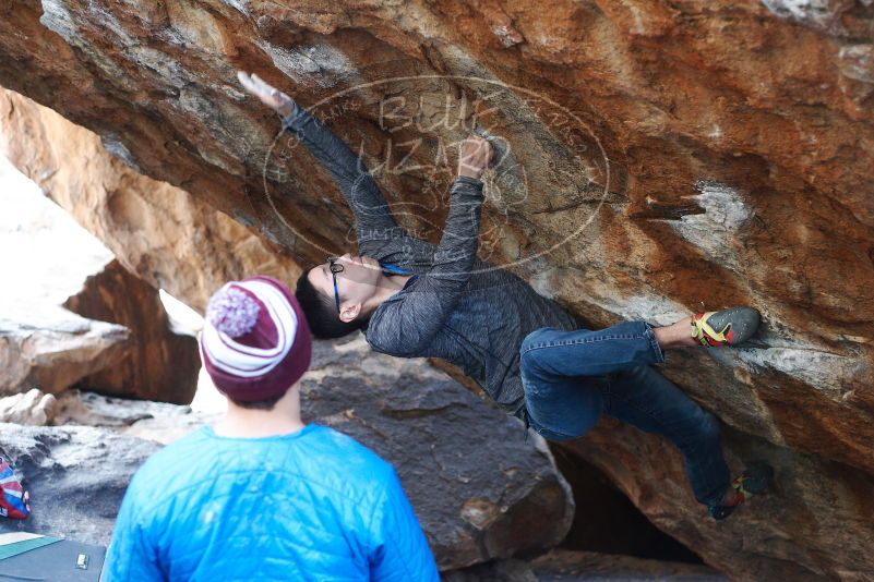 Bouldering in Hueco Tanks on 11/24/2018 with Blue Lizard Climbing and Yoga

Filename: SRM_20181124_1602070.jpg
Aperture: f/2.8
Shutter Speed: 1/250
Body: Canon EOS-1D Mark II
Lens: Canon EF 50mm f/1.8 II