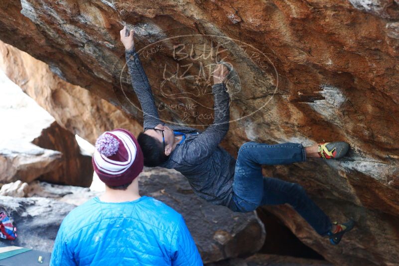 Bouldering in Hueco Tanks on 11/24/2018 with Blue Lizard Climbing and Yoga

Filename: SRM_20181124_1602080.jpg
Aperture: f/3.2
Shutter Speed: 1/250
Body: Canon EOS-1D Mark II
Lens: Canon EF 50mm f/1.8 II