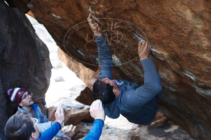 Bouldering in Hueco Tanks on 11/24/2018 with Blue Lizard Climbing and Yoga

Filename: SRM_20181124_1613040.jpg
Aperture: f/4.0
Shutter Speed: 1/250
Body: Canon EOS-1D Mark II
Lens: Canon EF 50mm f/1.8 II