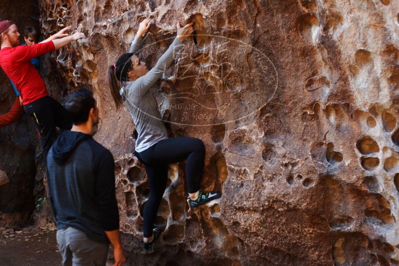 Bouldering in Hueco Tanks on 11/23/2018 with Blue Lizard Climbing and Yoga

Filename: SRM_20181123_1113120.jpg
Aperture: f/3.2
Shutter Speed: 1/160
Body: Canon EOS-1D Mark II
Lens: Canon EF 50mm f/1.8 II