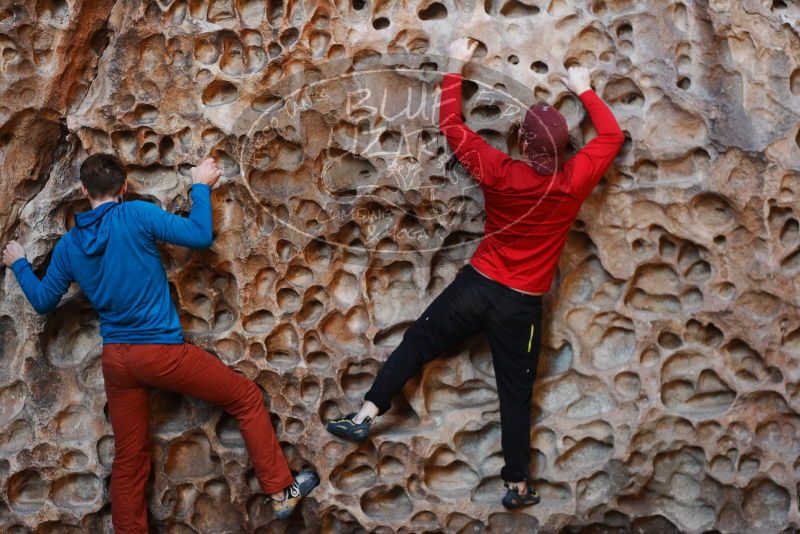 Bouldering in Hueco Tanks on 11/23/2018 with Blue Lizard Climbing and Yoga

Filename: SRM_20181123_1115310.jpg
Aperture: f/3.2
Shutter Speed: 1/200
Body: Canon EOS-1D Mark II
Lens: Canon EF 50mm f/1.8 II