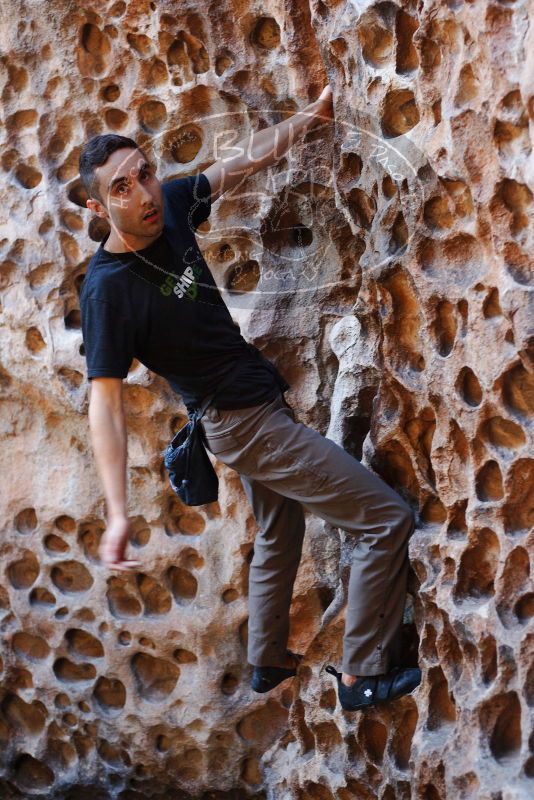 Bouldering in Hueco Tanks on 11/23/2018 with Blue Lizard Climbing and Yoga

Filename: SRM_20181123_1120050.jpg
Aperture: f/3.2
Shutter Speed: 1/125
Body: Canon EOS-1D Mark II
Lens: Canon EF 50mm f/1.8 II