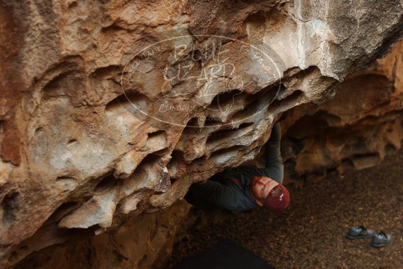 Bouldering in Hueco Tanks on 11/23/2018 with Blue Lizard Climbing and Yoga

Filename: SRM_20181123_1557030.jpg
Aperture: f/3.2
Shutter Speed: 1/250
Body: Canon EOS-1D Mark II
Lens: Canon EF 50mm f/1.8 II