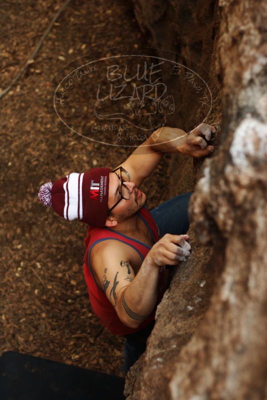 Bouldering in Hueco Tanks on 11/23/2018 with Blue Lizard Climbing and Yoga

Filename: SRM_20181123_1601430.jpg
Aperture: f/2.8
Shutter Speed: 1/250
Body: Canon EOS-1D Mark II
Lens: Canon EF 50mm f/1.8 II