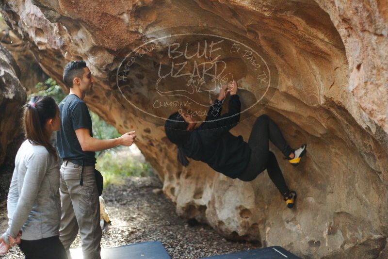 Bouldering in Hueco Tanks on 11/23/2018 with Blue Lizard Climbing and Yoga

Filename: SRM_20181123_1640170.jpg
Aperture: f/2.2
Shutter Speed: 1/250
Body: Canon EOS-1D Mark II
Lens: Canon EF 50mm f/1.8 II