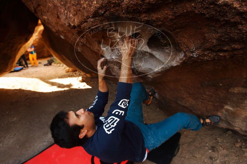 Bouldering in Hueco Tanks on 11/22/2018 with Blue Lizard Climbing and Yoga

Filename: SRM_20181122_1032270.jpg
Aperture: f/5.6
Shutter Speed: 1/160
Body: Canon EOS-1D Mark II
Lens: Canon EF 16-35mm f/2.8 L