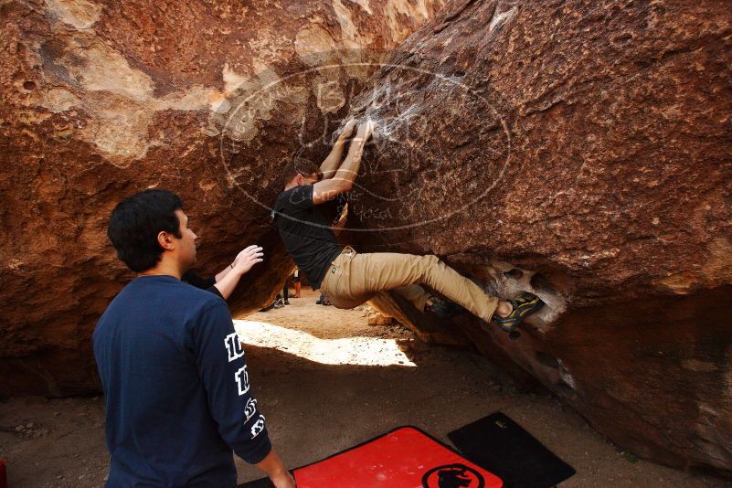 Bouldering in Hueco Tanks on 11/22/2018 with Blue Lizard Climbing and Yoga

Filename: SRM_20181122_1049280.jpg
Aperture: f/5.0
Shutter Speed: 1/800
Body: Canon EOS-1D Mark II
Lens: Canon EF 16-35mm f/2.8 L