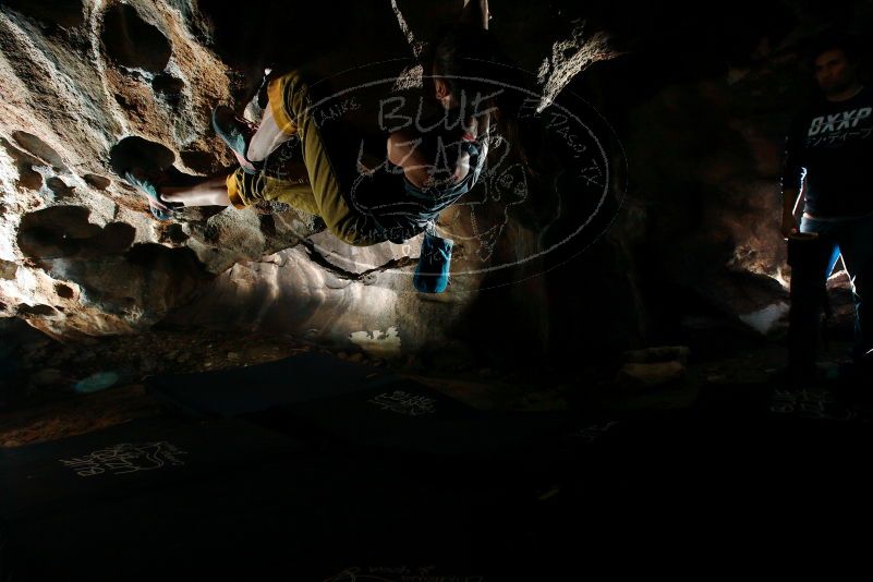 Bouldering in Hueco Tanks on 11/22/2018 with Blue Lizard Climbing and Yoga

Filename: SRM_20181122_1623480.jpg
Aperture: f/8.0
Shutter Speed: 1/250
Body: Canon EOS-1D Mark II
Lens: Canon EF 16-35mm f/2.8 L