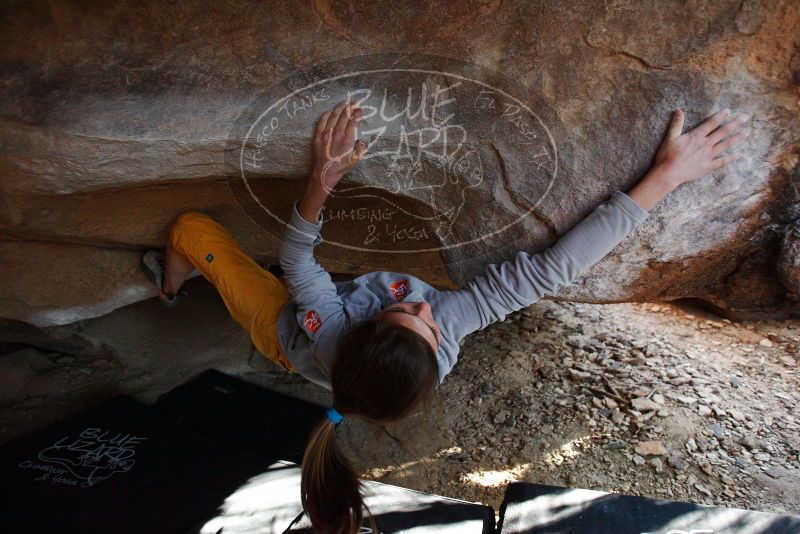 Bouldering in Hueco Tanks on 11/19/2018 with Blue Lizard Climbing and Yoga

Filename: SRM_20181119_1607540.jpg
Aperture: f/2.8
Shutter Speed: 1/250
Body: Canon EOS-1D Mark II
Lens: Canon EF 16-35mm f/2.8 L