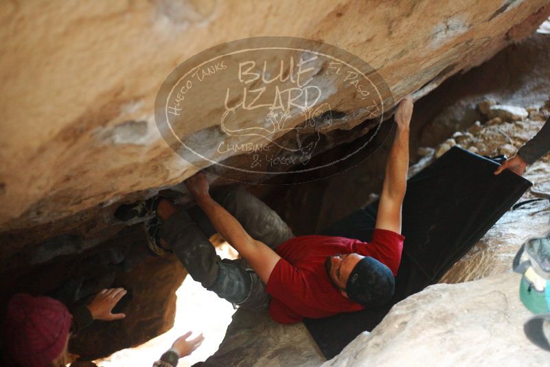 Bouldering in Hueco Tanks on 11/09/2018 with Blue Lizard Climbing and Yoga

Filename: SRM_20181109_1602230.jpg
Aperture: f/2.0
Shutter Speed: 1/50
Body: Canon EOS-1D Mark II
Lens: Canon EF 50mm f/1.8 II