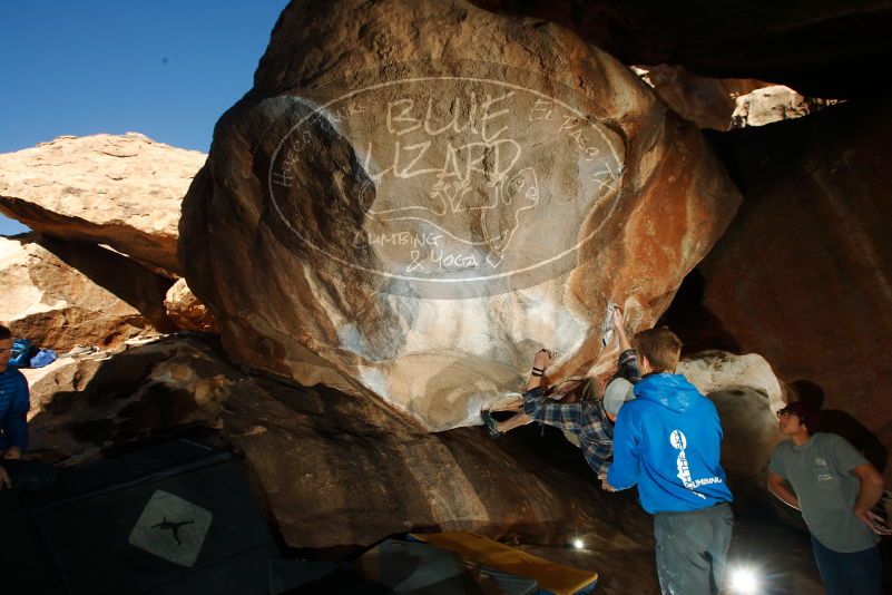 Bouldering in Hueco Tanks on 12/01/2018 with Blue Lizard Climbing and Yoga

Filename: SRM_20181201_1526420.jpg
Aperture: f/8.0
Shutter Speed: 1/250
Body: Canon EOS-1D Mark II
Lens: Canon EF 16-35mm f/2.8 L