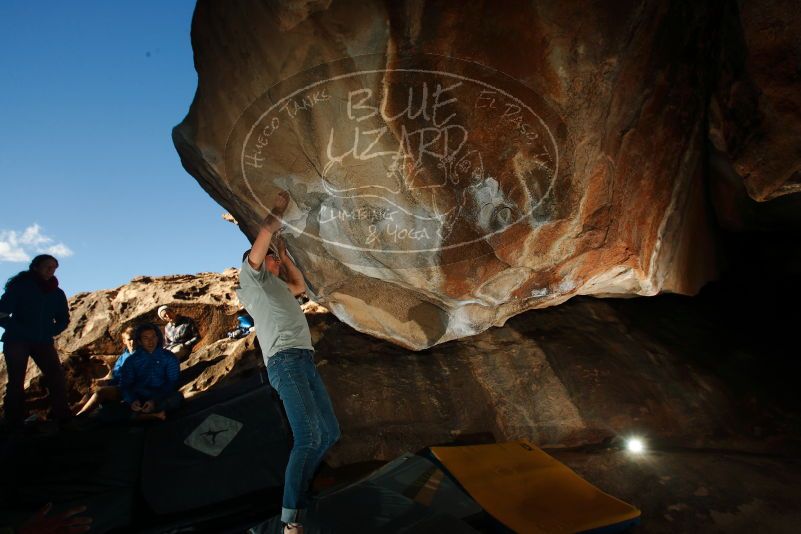 Bouldering in Hueco Tanks on 12/01/2018 with Blue Lizard Climbing and Yoga

Filename: SRM_20181201_1624530.jpg
Aperture: f/8.0
Shutter Speed: 1/250
Body: Canon EOS-1D Mark II
Lens: Canon EF 16-35mm f/2.8 L