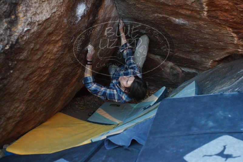 Bouldering in Hueco Tanks on 12/01/2018 with Blue Lizard Climbing and Yoga

Filename: SRM_20181201_1714470.jpg
Aperture: f/2.8
Shutter Speed: 1/250
Body: Canon EOS-1D Mark II
Lens: Canon EF 50mm f/1.8 II