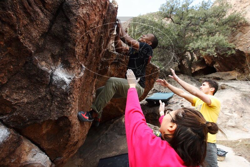 Bouldering in Hueco Tanks on 12/02/2018 with Blue Lizard Climbing and Yoga

Filename: SRM_20181202_1129210.jpg
Aperture: f/6.3
Shutter Speed: 1/250
Body: Canon EOS-1D Mark II
Lens: Canon EF 16-35mm f/2.8 L