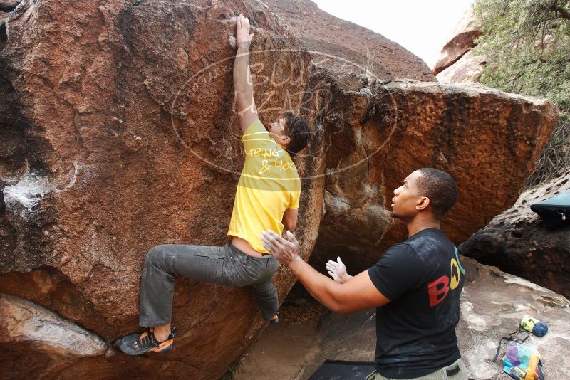 Bouldering in Hueco Tanks on 12/02/2018 with Blue Lizard Climbing and Yoga

Filename: SRM_20181202_1130440.jpg
Aperture: f/5.6
Shutter Speed: 1/250
Body: Canon EOS-1D Mark II
Lens: Canon EF 16-35mm f/2.8 L