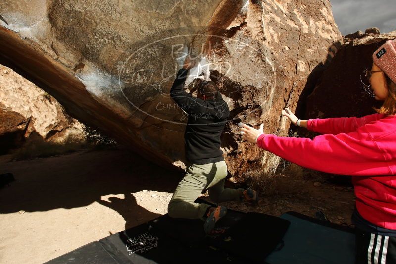 Bouldering in Hueco Tanks on 12/02/2018 with Blue Lizard Climbing and Yoga

Filename: SRM_20181202_1438210.jpg
Aperture: f/8.0
Shutter Speed: 1/250
Body: Canon EOS-1D Mark II
Lens: Canon EF 16-35mm f/2.8 L