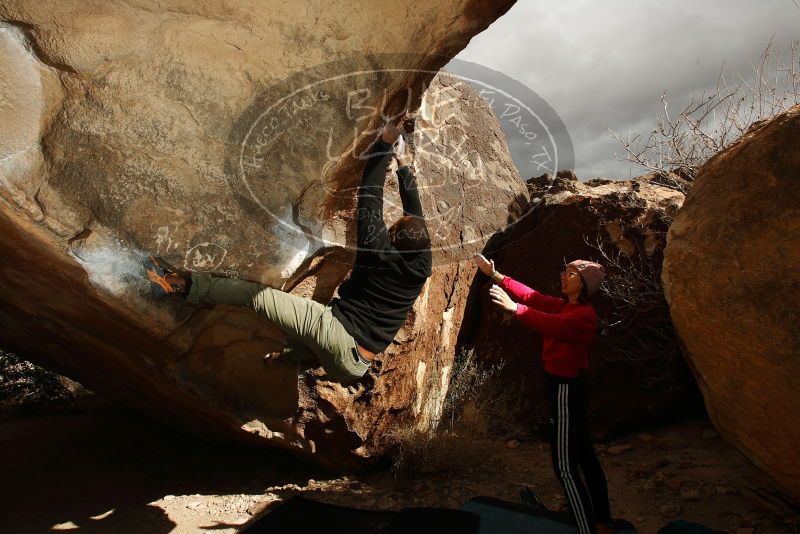 Bouldering in Hueco Tanks on 12/02/2018 with Blue Lizard Climbing and Yoga

Filename: SRM_20181202_1438400.jpg
Aperture: f/8.0
Shutter Speed: 1/250
Body: Canon EOS-1D Mark II
Lens: Canon EF 16-35mm f/2.8 L