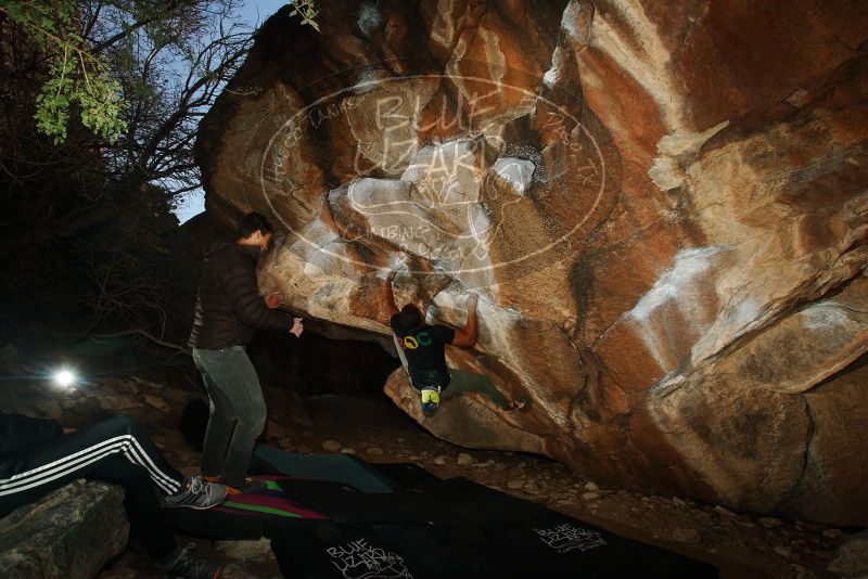 Bouldering in Hueco Tanks on 12/02/2018 with Blue Lizard Climbing and Yoga

Filename: SRM_20181202_1613080.jpg
Aperture: f/7.1
Shutter Speed: 1/250
Body: Canon EOS-1D Mark II
Lens: Canon EF 16-35mm f/2.8 L