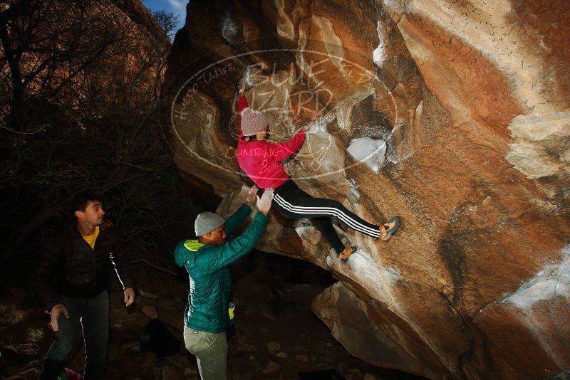 Bouldering in Hueco Tanks on 12/02/2018 with Blue Lizard Climbing and Yoga

Filename: SRM_20181202_1641380.jpg
Aperture: f/7.1
Shutter Speed: 1/250
Body: Canon EOS-1D Mark II
Lens: Canon EF 16-35mm f/2.8 L