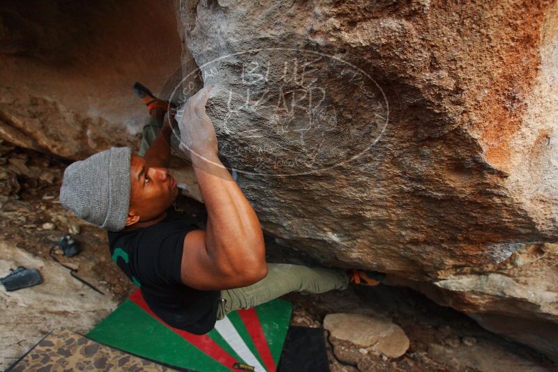 Bouldering in Hueco Tanks on 12/02/2018 with Blue Lizard Climbing and Yoga

Filename: SRM_20181202_1743050.jpg
Aperture: f/4.0
Shutter Speed: 1/200
Body: Canon EOS-1D Mark II
Lens: Canon EF 16-35mm f/2.8 L