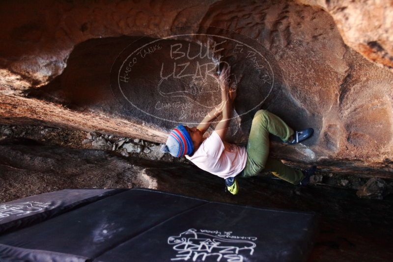 Bouldering in Hueco Tanks on 12/14/2018 with Blue Lizard Climbing and Yoga

Filename: SRM_20181214_1442560.jpg
Aperture: f/2.8
Shutter Speed: 1/250
Body: Canon EOS-1D Mark II
Lens: Canon EF 16-35mm f/2.8 L