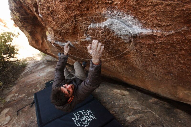 Bouldering in Hueco Tanks on 12/14/2018 with Blue Lizard Climbing and Yoga

Filename: SRM_20181214_1546380.jpg
Aperture: f/5.0
Shutter Speed: 1/250
Body: Canon EOS-1D Mark II
Lens: Canon EF 16-35mm f/2.8 L