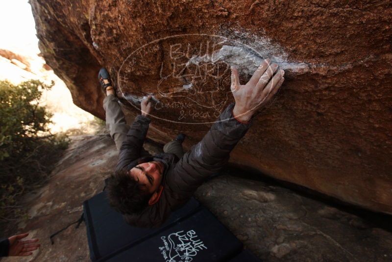 Bouldering in Hueco Tanks on 12/14/2018 with Blue Lizard Climbing and Yoga

Filename: SRM_20181214_1552101.jpg
Aperture: f/6.3
Shutter Speed: 1/250
Body: Canon EOS-1D Mark II
Lens: Canon EF 16-35mm f/2.8 L