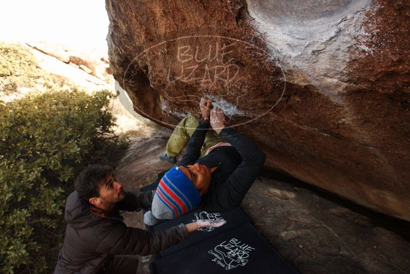 Bouldering in Hueco Tanks on 12/14/2018 with Blue Lizard Climbing and Yoga

Filename: SRM_20181214_1601300.jpg
Aperture: f/6.3
Shutter Speed: 1/250
Body: Canon EOS-1D Mark II
Lens: Canon EF 16-35mm f/2.8 L